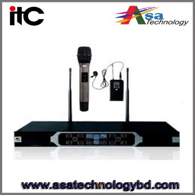 Wireless Microphones Uhf Segment Lcd Liquid Crystal Display Fm True Diversity, Itc T-521ut