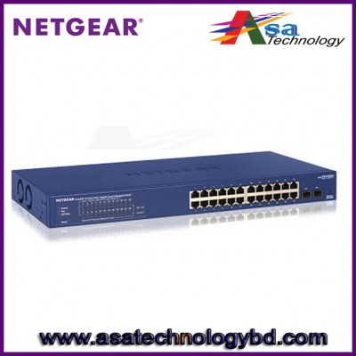Netgear Manage Switch, GS724TP 24 Port Prosafe Gigabit POE Manage Switch (24 PoE Port + 2 SFP Port)