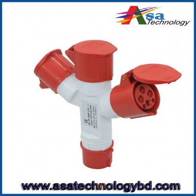 3 Connectors Industrial Socket 3 Way Splutter Multi Function Socket/Industrial Connector 1 In 3 Out