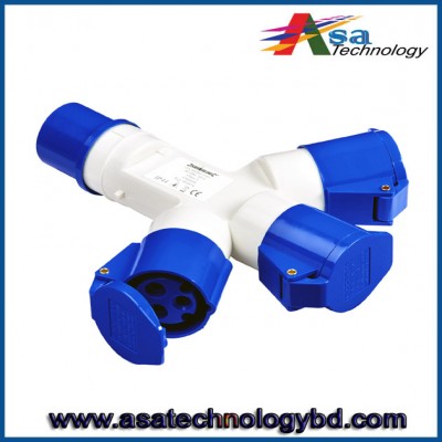 3 Connectors Industrial Socket 3 Way Splitter Multifunction Socket/Industrial Connector 1 In 3 Out, Output-32AMP