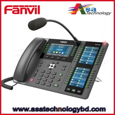 Enterprise VoIP Phone, 4.3-Inch Color Display, Two 3.5-Inch Side Color Displays for DSS Keys. 20 SIP Lines, Dual-port Gigabit Ethernet, Fanvil X210