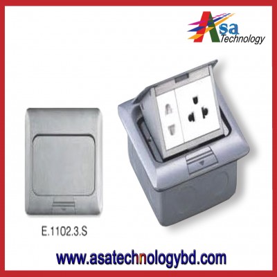 Electrical Floor  Socket Pop Up Round Floor Box w/ 15A Outlet for Wood or Concrete, Brass