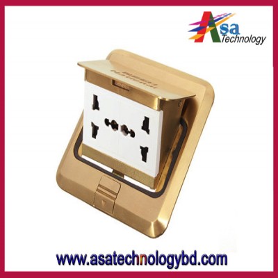 Electrical Floor Box OEM Waterproof Brass Doors Double MF Socket