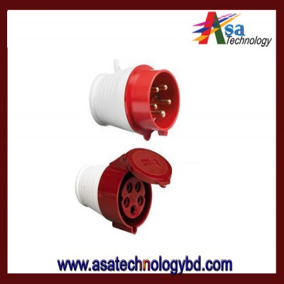 32AMP 5 Pin Industrial Socket Plug & Wall Socket 240-415V Waterproof IP44 3P+N+E 32A