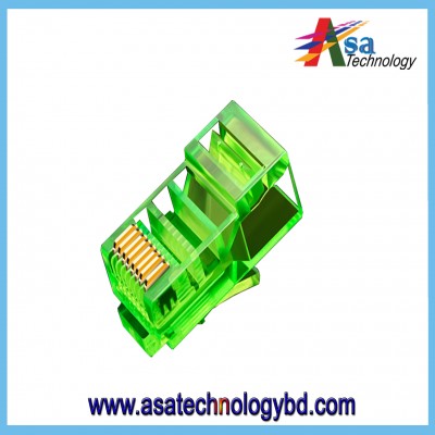 RJ45 Cat6A Connector Colorful Unshielded RJ45 Modular Plug Green