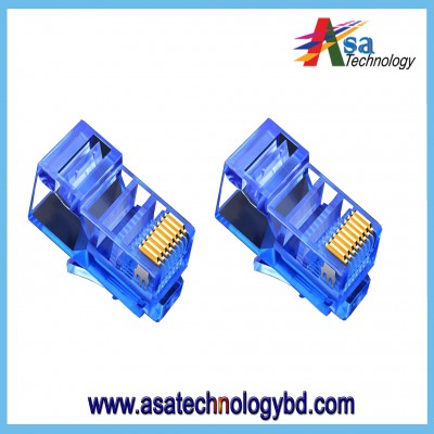 RJ45 Cat6A Connector Colorful Unshielded RJ45 Modular Plug blue