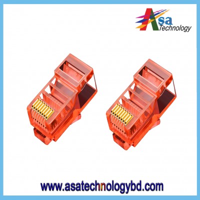 RJ45 Cat6A Connector Colorful Unshielded RJ45 Modular Plug Red price in bangladesh