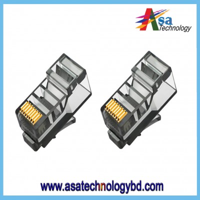 RJ45 Cat6A Connector Colorful Unshielded RJ45 Modular Plug-black price in bangladesh