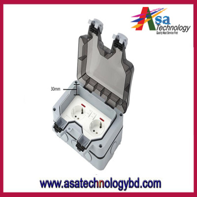 Outdoor Waterproof Electrical Delicato Socket  2 Gang Outside Delicato Plug IP66 13Amp Socket Wall Electrical Outlets Power Strips