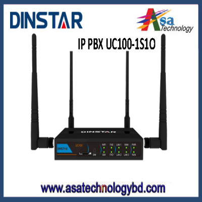 Dinstar UC100-1S1O IP PBX, 32 SIP Users, 8 Concurrent Calls