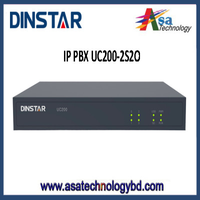 Dinstar UC200-2S2O IP PBX, 500 SIP users, 30 Concurrent Calls